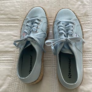 Powder blue platform sneakers